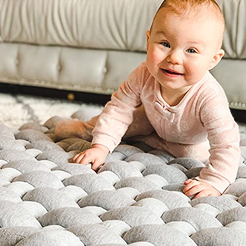 Wonder Space Knotted Braided Plush Mat - Grey