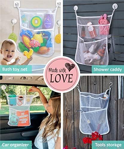 slonser Bath Toy Holder 14x20 Inch Mesh Storage Basket