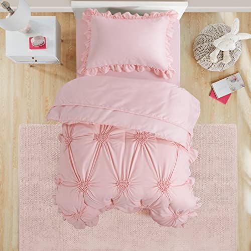 HOMBYS Pink Princess Toddler Bedding Set 4 Pcs