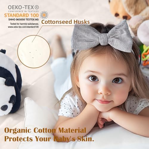 Lofe Organic Cotton Crib Mattress Protector - Waterproof Breathable Durable