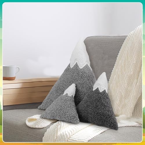 Shellwei 3 Pcs Mountain Shaped Sherpa Pillows