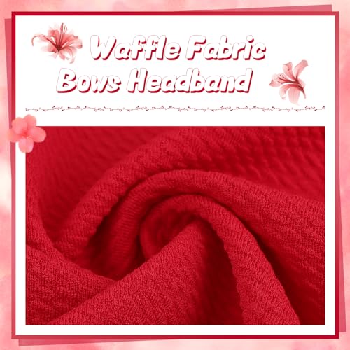 YanJie Baby Girl Headbands - Soft Red Pink Bow for Newborns Toddlers