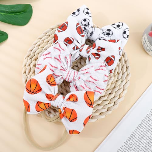 YanJie Baby Girls Hairband Set of 4 - Football Basketball Soccer Rugby