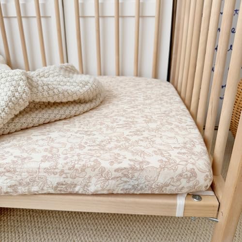 BuLuTu 2 Pack Floral Crib Sheets 52x28 for Boys Girls