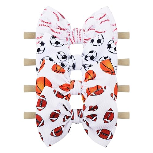 YanJie Baby Girls Hairband Set of 4 - Football Basketball Soccer Rugby