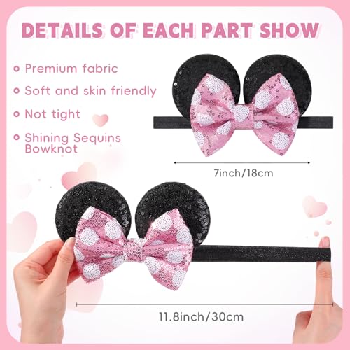 Choicbaby 3PCS Mouse Ears Bow Headbands for Baby Toddler