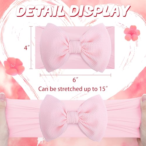 YanJie Baby Girl Headbands - Soft Red Pink Bow for Newborns Toddlers