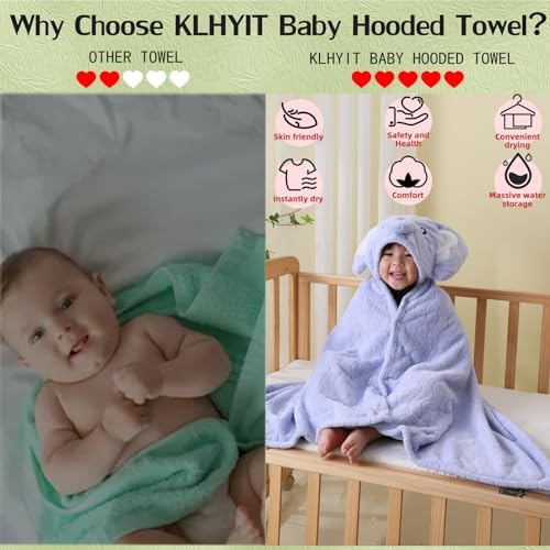 Toddler Bath Towel Set 2 Pack Soft Hooded Towels for Kids