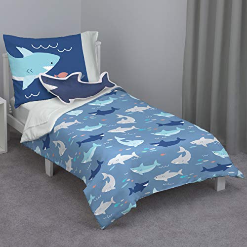 NoJo Everything Kids Blue Shark Pillow