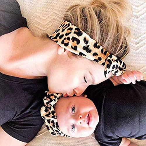 Cinaci 12 Pack Parent-Child Floral Print Rabbit Ear Bow Headbands