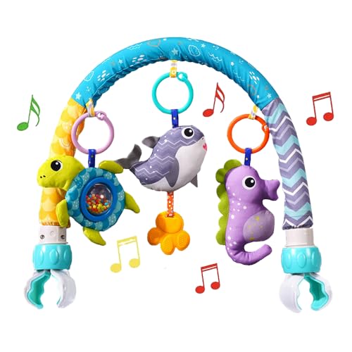 ORZIZRO Baby Stroller Arch Toys with Musical Whale