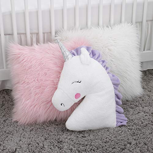 NoJo Unicorn Shaped Plush Sherpa Pillow 1
