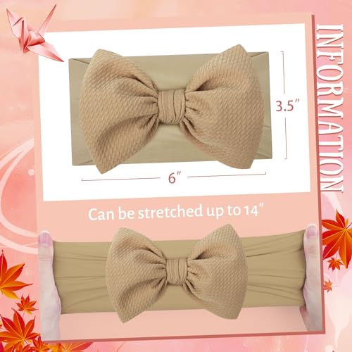 Lanmerry Hairband 5 Pack - Navy Bow Elastics for Baby Girls
