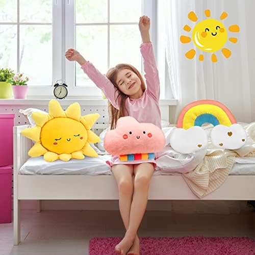 Queekay 3 Pcs Moon Star Cloud Plush Pillows