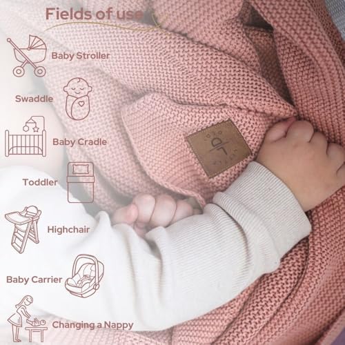 Little Dedi 100 Organic Cotton Baby Blanket - 30x40 Pink