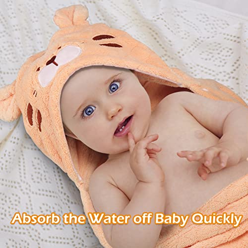 WODHOY Toddler Bath Towel 2-Pack Hooded Bath Blanket