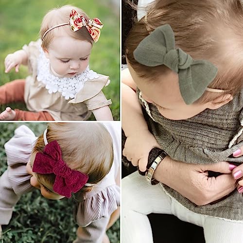 VISBL Baby Girl Hair Bows and Headbands Set
