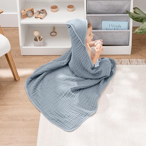 Comfy Cubs Hooded Baby Towel 2-Pack - Pacific Blue and Fern