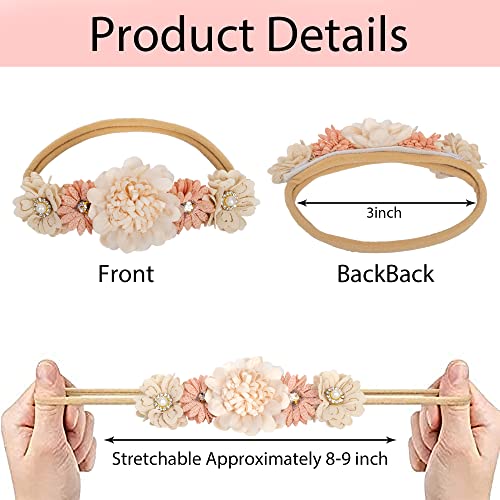CaySep 3PCS Floral Baby Girl Headbands Set