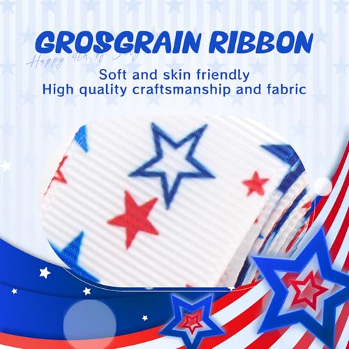4th of July Baby Girl Headband with Patriotic Star Bow