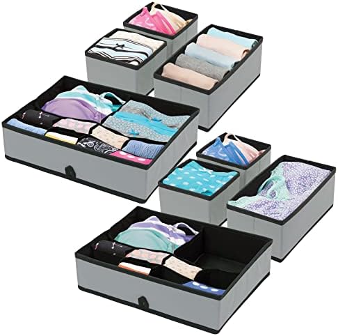 mDesign 2-Piece Baby Storage Box Set - Charcoal GreyBlack