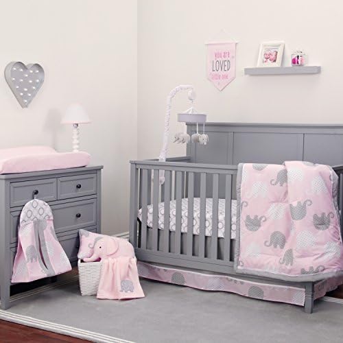 NOJO Dreamer - PinkGrey Elephant 8 Piece Comforter Set