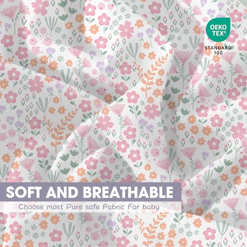 Bimocosy 4 Pack Crib Sheets for Girls