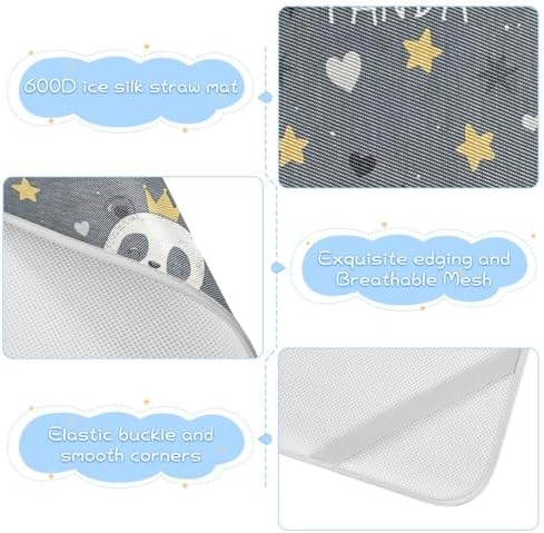 Panda King Star Grey Cooling Baby Mattress Pad 28x52