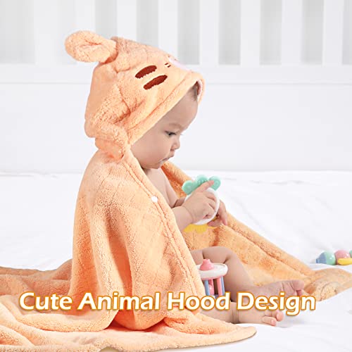WODHOY Toddler Bath Towel 2-Pack Hooded Bath Blanket