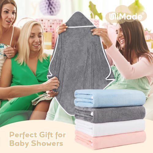 UNIMADE 4-Pack Hooded Baby Towels Soft Coral Fleece