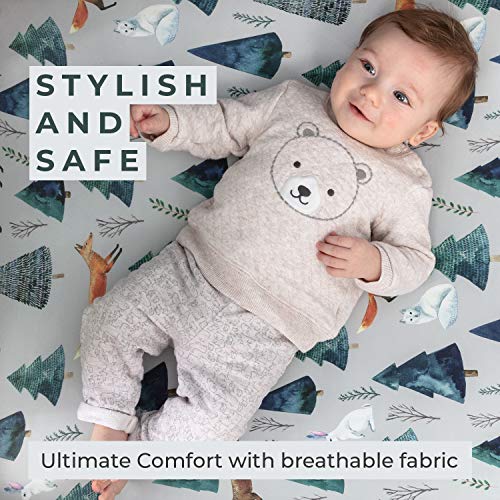 Pobi Baby 2-Pack Fitted Crib Sheets - Neutral Ultra-Soft Safe