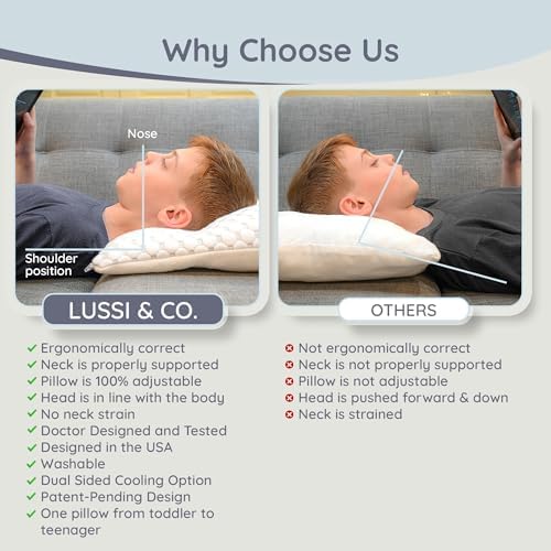 Lussi Company Adjustable Toddler Pillow for 2 Year Olds