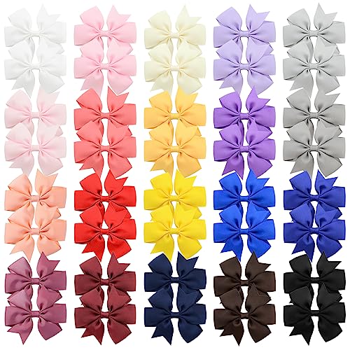 Choicbaby 40pcs 3 Hair Bows for Girls Pinwheel Style