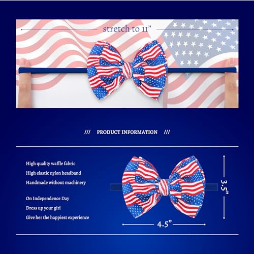 YanJie 4th of July Baby Headband Red Blue White Patriotic Hair Accessory