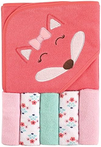 Luvable Friends Baby Hooded Towel with Five Washcloths