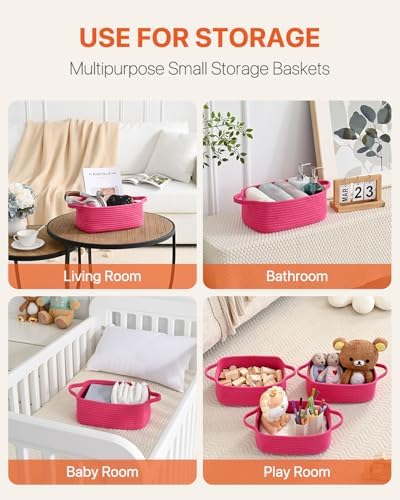 KALLAX Hot Pink Woven Storage Basket 3 Pack