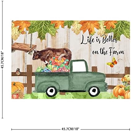 Autumn Farm Kitchen Wall Stickers with Maple Leaves and Pumpkins