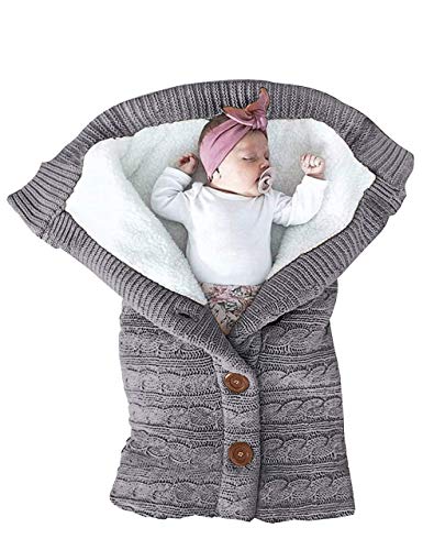 XMWEALTHY Unisex Swaddle Blanket Soft Thick Fleece Wrap for Baby