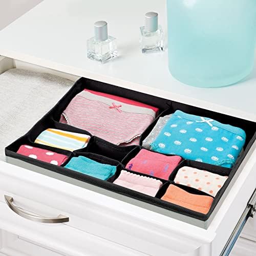 mDesign 2-Piece Baby Storage Box Set - Charcoal GreyBlack