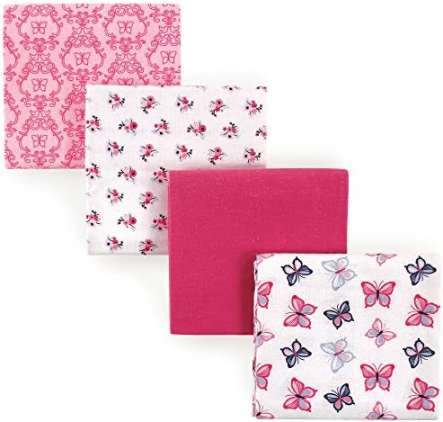 Hudson Baby Unisex Flannel Receiving Blankets with Butterflies One Size