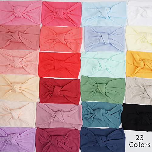 23 Pack Baby Nylon Headbands with Knots and Elasticity