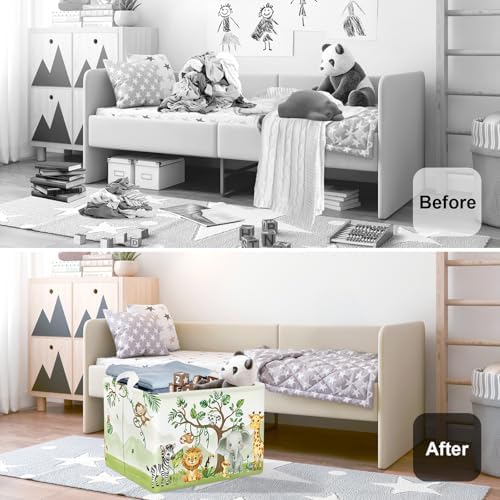 HUUMONSS Forest Animals Baby Laundry Hamper with Handle