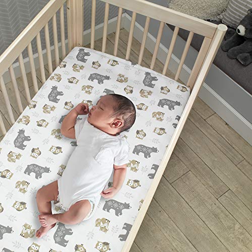 Lambs Ivy Woodland Forest Animal Crib Bedding Set - Gray