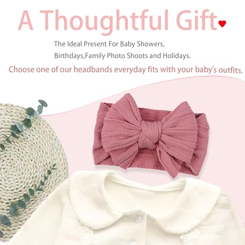 Handmade Baby Girls Headbands with Bows Pink