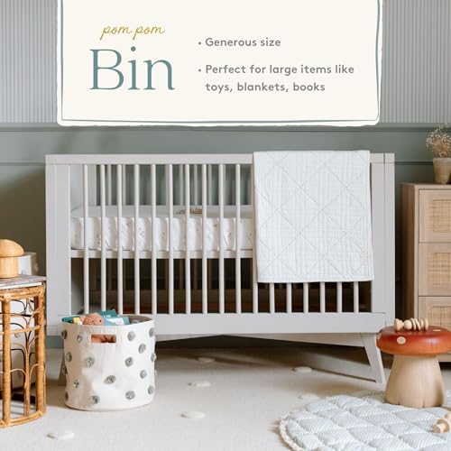 Pehr Pom Pom Basket Bin Grey 13D x 12H