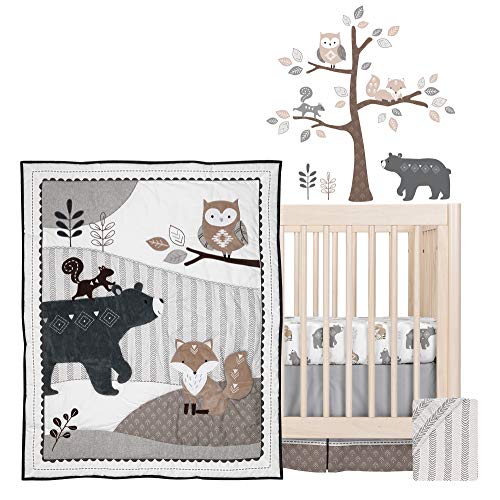 Lambs Ivy Woodland Forest Animal Crib Bedding Set - Gray
