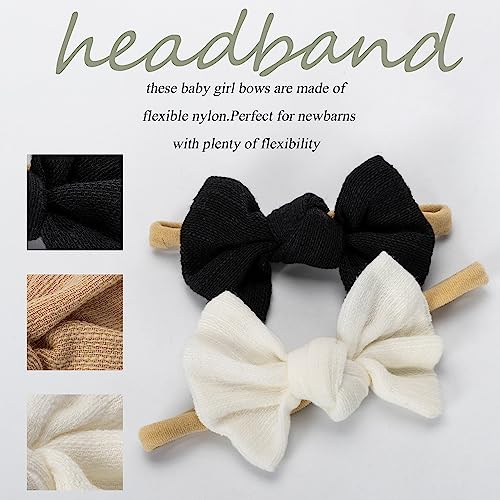 NociHah 3Pcs Cute Baby Headbands with Handmade Bows