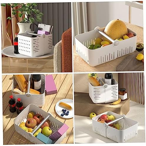 Yardenfun Collapsible Storage Basket with Handle for Bathroom and Nursery