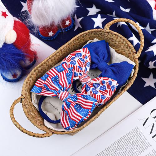 YanJie 4th of July Baby Headband Red Blue White Patriotic Hair Accessory