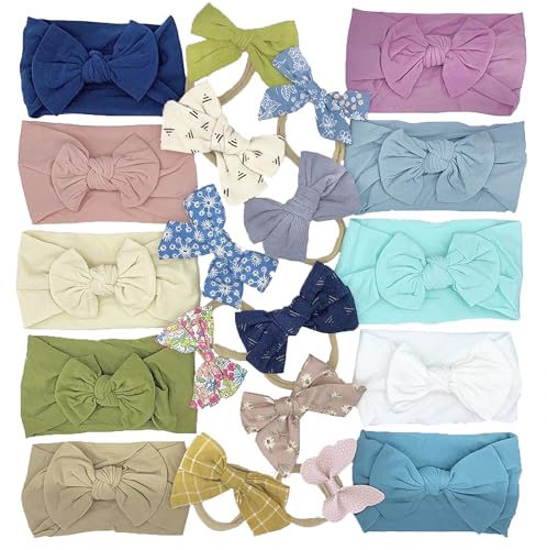 Diaper Squad 20-Pack Baby Girl Bow Headbands